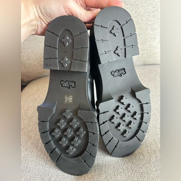 Coach Lacey Leather Lug-Sole Ankle Boots Black Size 8.5 - Picture 8 of 9